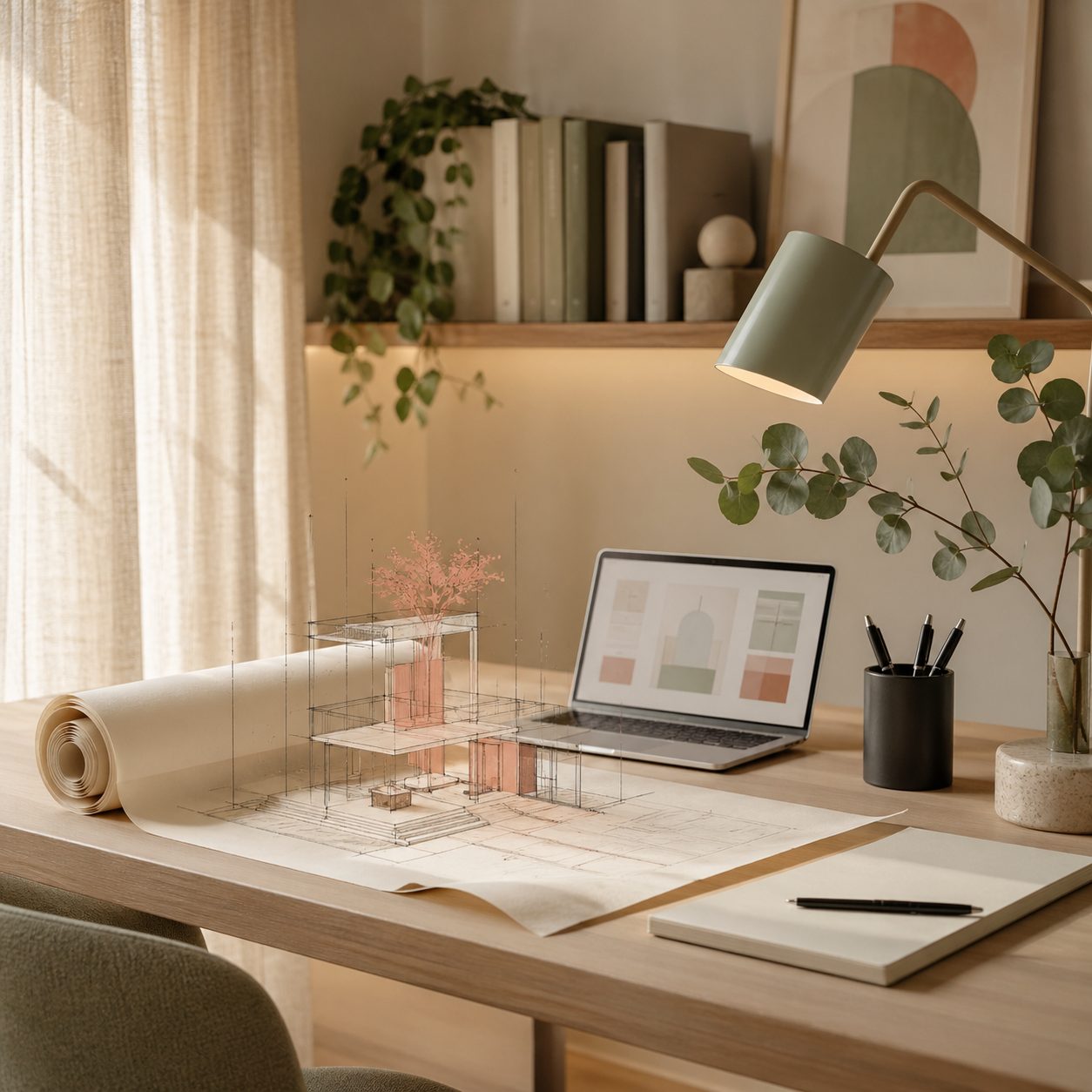 Architekten – kreatives Workspace mit Atmosphäre